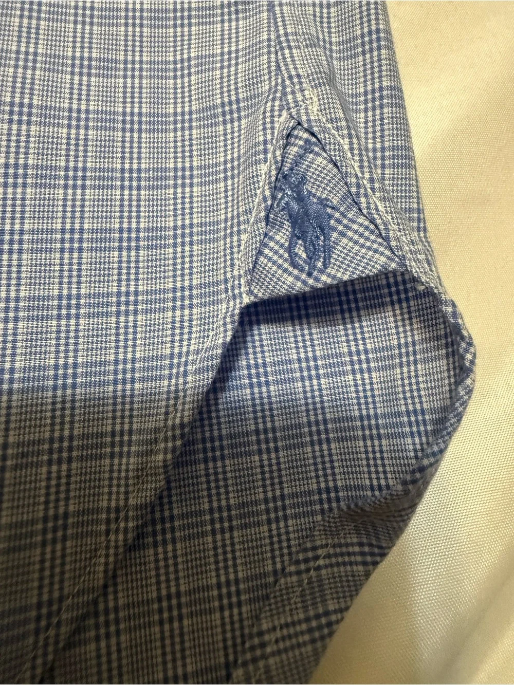 Polo by Ralph Lauren Men's Light Blue Check Dress Shirt Easy Care